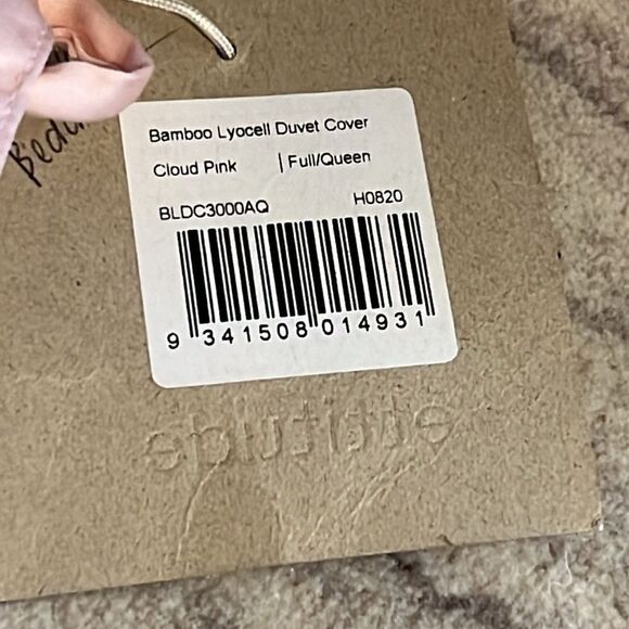 Anthropologie Signature Sateen Organic Bamboo Duvet Cover Pink Queen - Picture 3 of 3